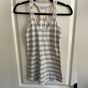Lululemon Racerback White/Gray Striped
